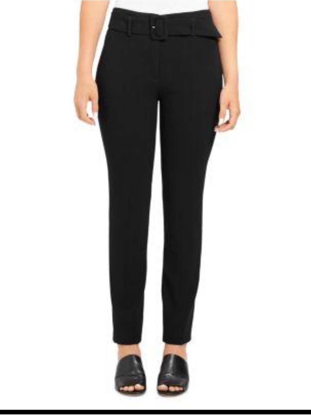 Theory High-Rise Black Belted Slim Trousers 4